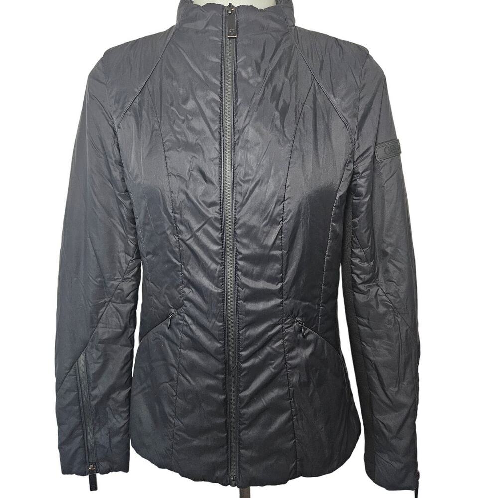 COAT by Vera Wang Black Mock Neck Winter Jacket Extra Small Minimalist Ski Basic